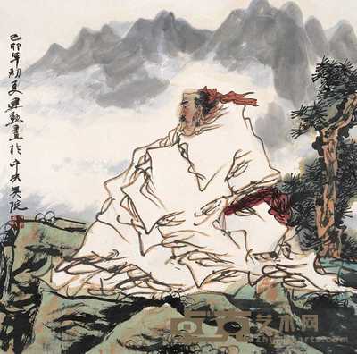 毕建勋 己卯（1999年）作 高士 镜心 69×69cm